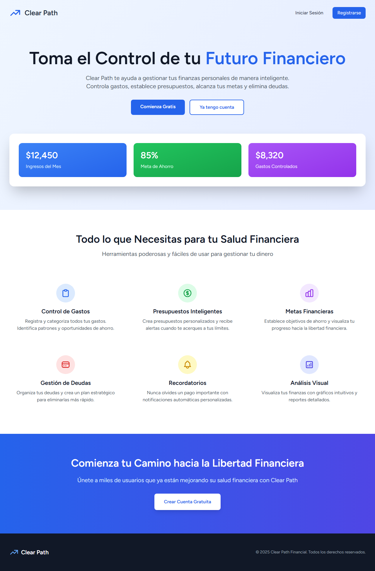 Clear Path β Personal Finance Dashboard