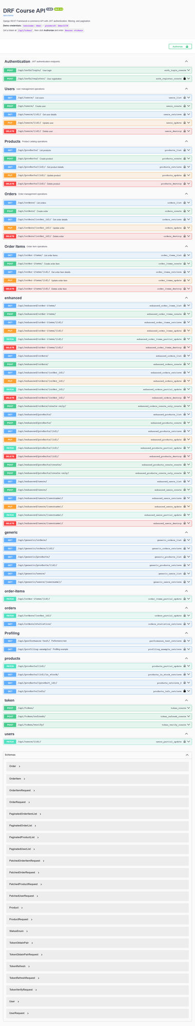 DRF Course API β E-commerce REST API