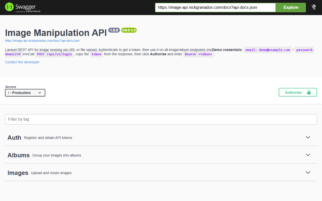 Laravel Image Manipulation API