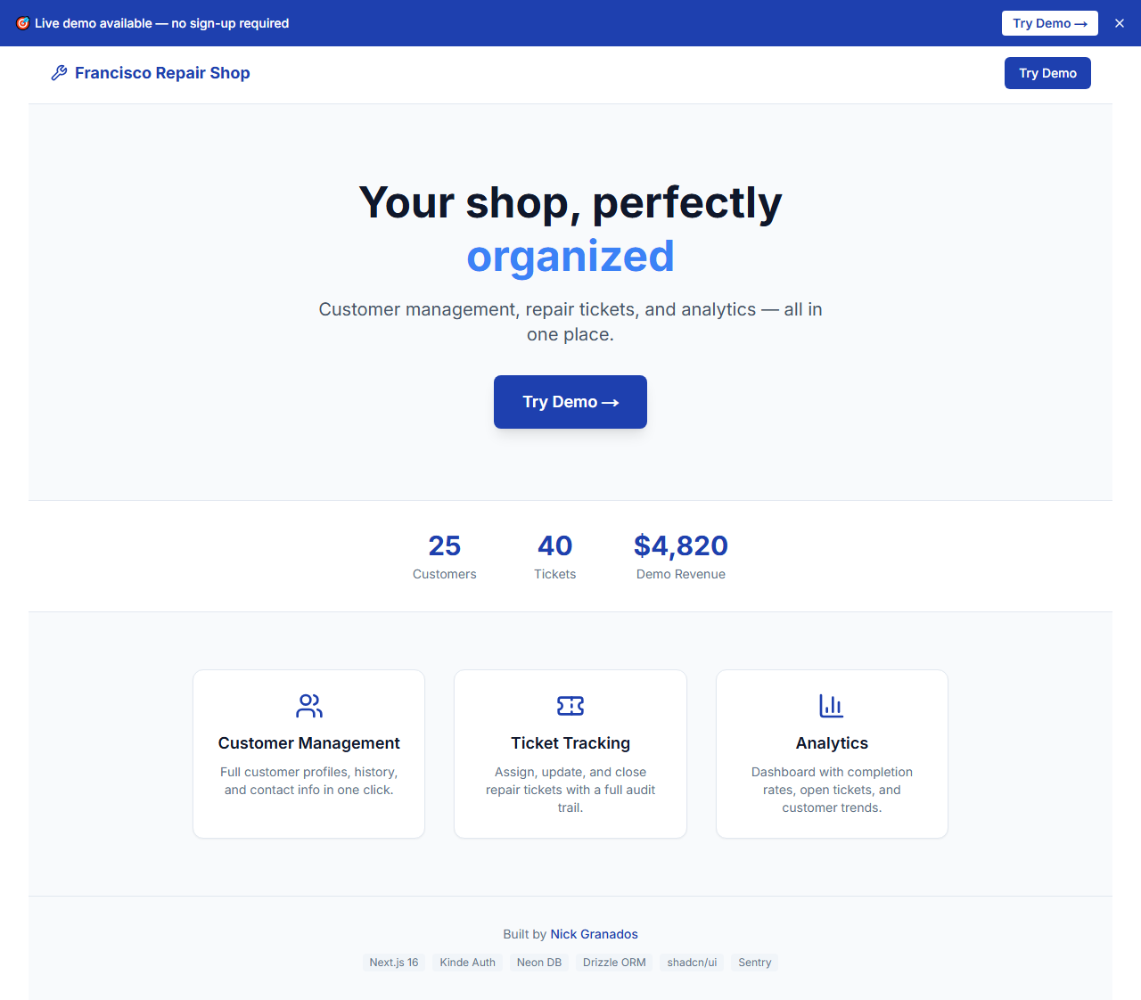 Repair Shop Management System